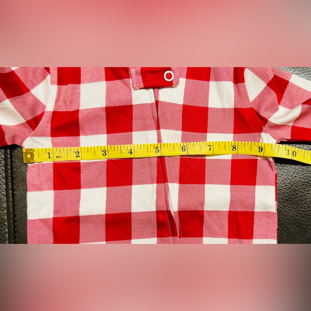 Nwt Pottery Barn Kids Size 12-18 M Tencel Buffalo Plaid Check Romper Pajamas — image 7 of 8